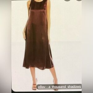 NWT Eileen Fisher light brown Ballet Neck Midi Dress